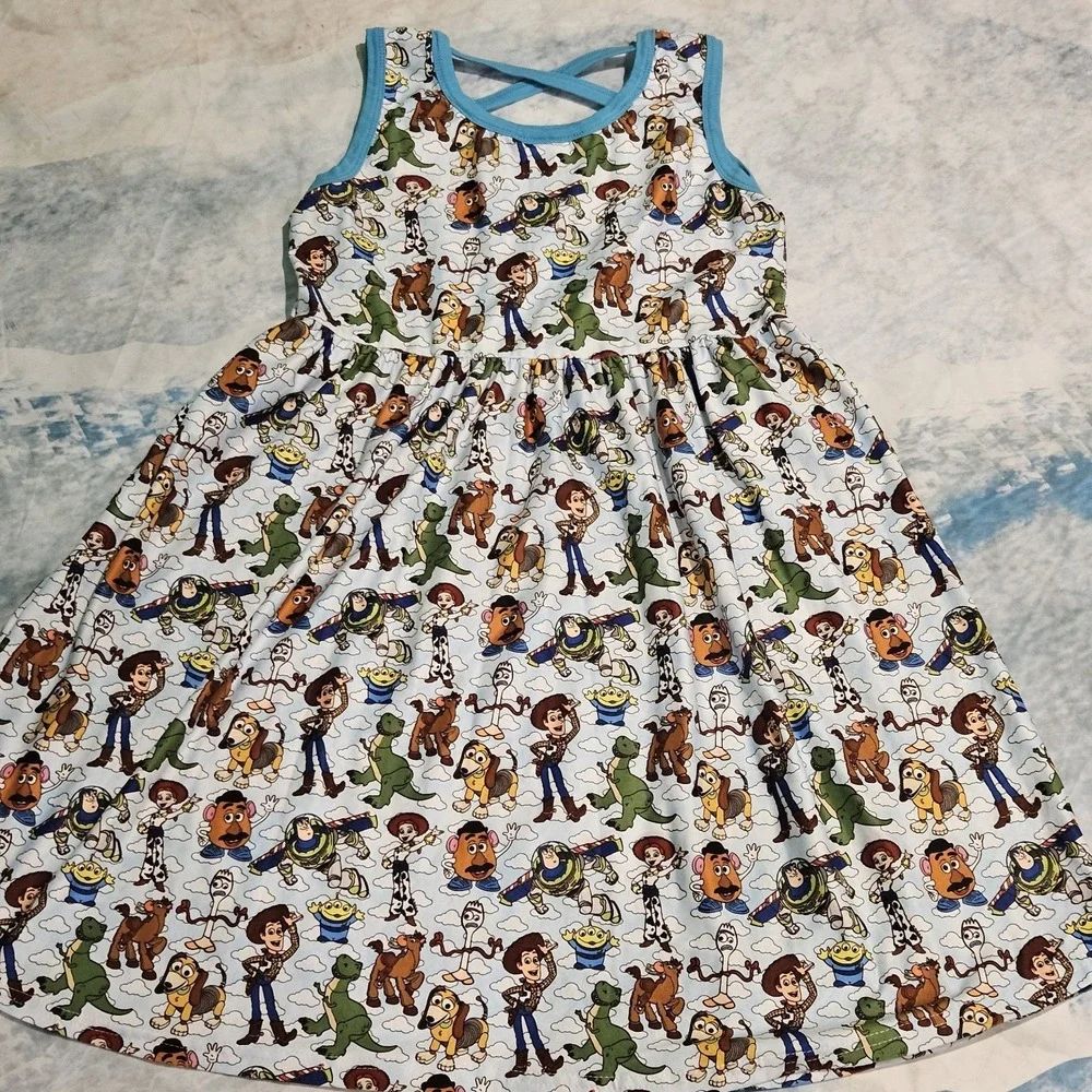 Cartoon Toy Print Milksilk Sleeveless Dress Size‎ 8/9